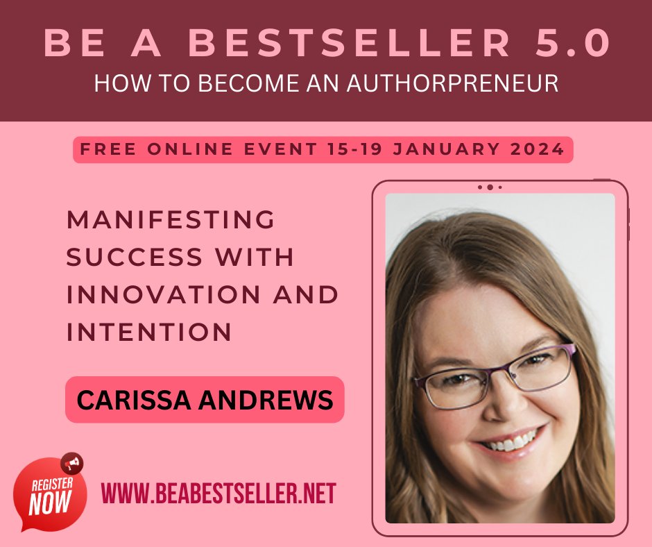 Is launching your authorpreneur journey one of your goals this year?

I’m inviting you to 'Be A Bestseller 5.0: A masterclass series on how to be an authorpreneur', a stepping stone to making that dream a reality. 

Sign up for free: 🔗 tinyurl.com/yl5d9mml