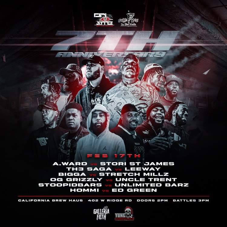 chino456's tweet photo. Tickets for the first card of this year….. Onsite Battle League Presents:
“The 7yr ANNIVERSARY” Card
California Brew Haus 402 W.Ridge Rd.
🎟️Tickets 30$
Feb.17th 🎥🎬⏰
#OnsiteBattleLeague 
#UpstateSpinsDaBlock
#YoungChrismas
#GalleriaFilth https://t.co/nvYd5J9Jkz