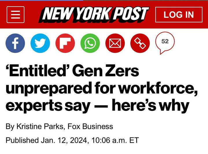 MorePerfectUS's tweet photo. Maybe instead of article 10,000 on how Gen Z is entitled it’s time for one single article on how CEOs who think they deserve $20 million severance packages after ruining a company are actually entitled. https://t.co/GobJWsDpJz