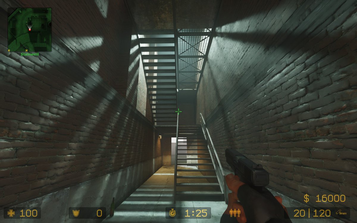 gabefollower's tweet photo. User under nickname "POPO" showcased his results of utilizing NVIDIA RTX Remix tools inside Counter-Strike: Source with AI upscaled PBR and POM textures. https://t.co/yStKVxlxBX