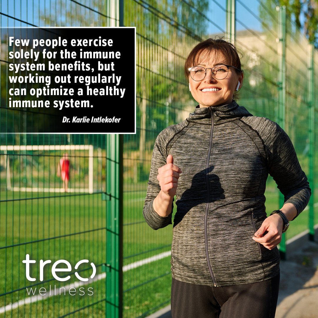 Exercise is a key factor in immune system health. Learn four ways that you can boost your immunity through exercise from our partners at Treo Wellness here: ow.ly/5pCB50PcXjy #Summitfitness #Treowellness #health #wellness #exercise