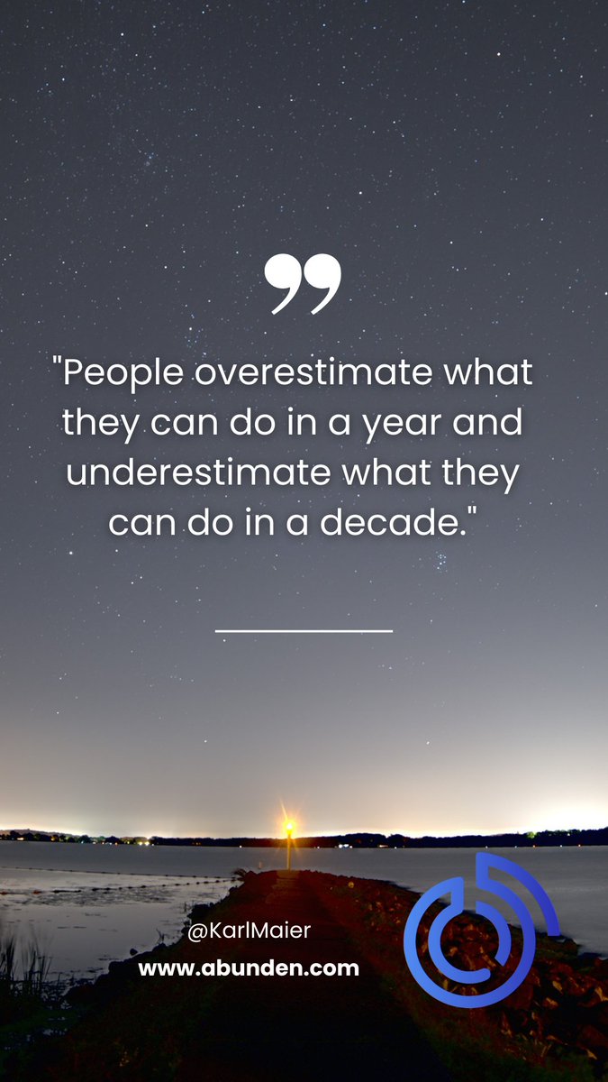 kkmaier's tweet photo. Here's a profound truth.

The journey of long-term goals is often filled with underestimated growth and achievements. 

Embrace the marathon, not just the sprint, and watch the incredible transformation over the years. 

 #DecadeJourney #LongTermSuccess https://t.co/aIm4jhvGR4