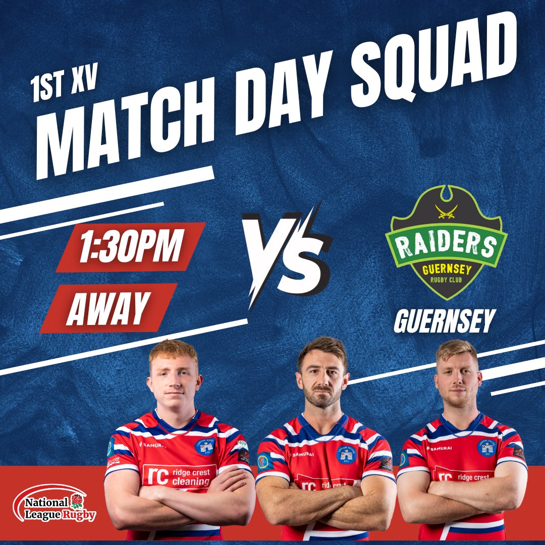TJRFC's tweet photo. Here’s your 1st XV to take on Guernsey tomorrow 
@guernseyraiders 

📍Footes Lane, Guernsey 
🕒1:30pm kick off
🏉 National 2 East

#tjrfc #tonbridgejuddians #nationalleaguerugby #rugby #tjsrugby https://t.co/FlLtC70uqT