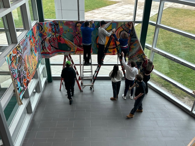 Lew-Port HS students getting ready to host the Solo Roths painting group 1.16.24