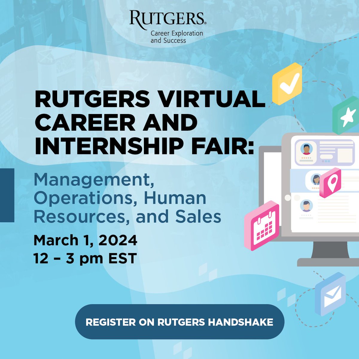 Shape your future at Rutgers Virtual Career Fair! 🌐💼 Connect with top employers, explore diverse roles, and open doors to career success. Open to ALL Rutgers students and alumni! 🚀 Don't miss out—secure your spot now! 🔗careers.rutgers.edu/vfair #RutgersCareers #VirtualFair
