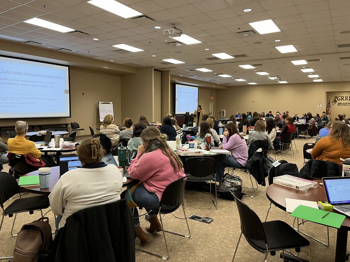 SLPs and School Psychs from across the <a href="/GRRECKY/">GRRECKY</a> region gathered during our network meeting today to deepen their knowledge about selective mutism. Many thanks to Kristin Davis, SLP, for sharing her knowledge and expertise on this topic!