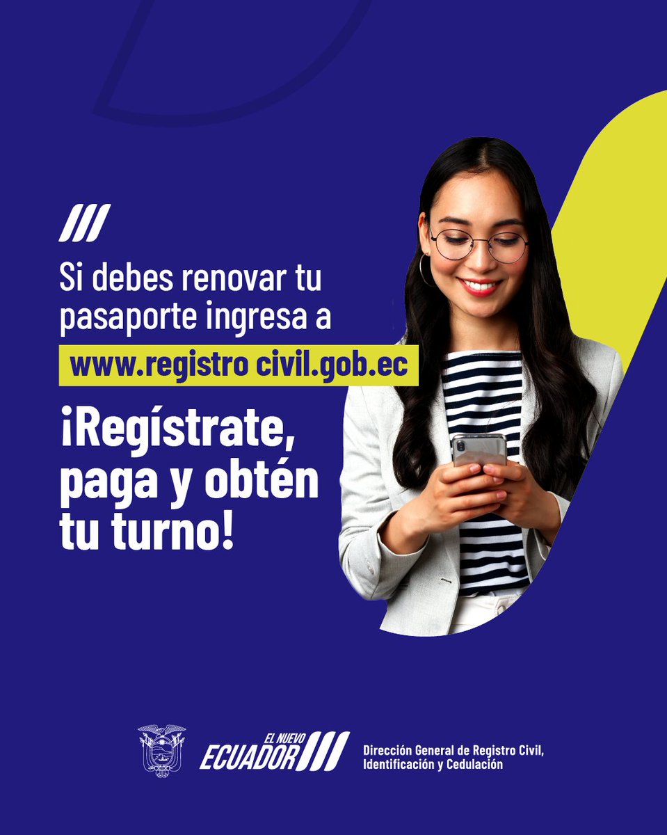 RCivil_Zona1's tweet photo. Obtén tu pasaporte en 3 simples pasos: Paga, agenda y accede al servicio.

�Ingresa a: https://t.co/brTuZBl1ke
▶️Mira el proceso en: https://t.co/OaEacgupnq

#TuPasaporteAlDía #EcuadorPrimero #DefiendeTuBandera #ElNuevoEcuador #10E https://t.co/2IfgFcoj3n