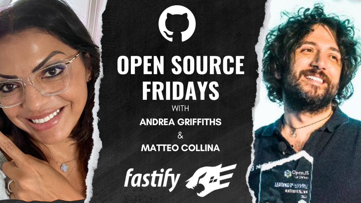 Join us this #OpenSourceFriday to explore server efficiency with @Fastify and its lead maintainer, @matteocollina! 

🌟 Learn how to enhance your server's performance and developer experience on Jan 12, 2024, at 1 PM EST.  📺 Live: gh.io/fastify