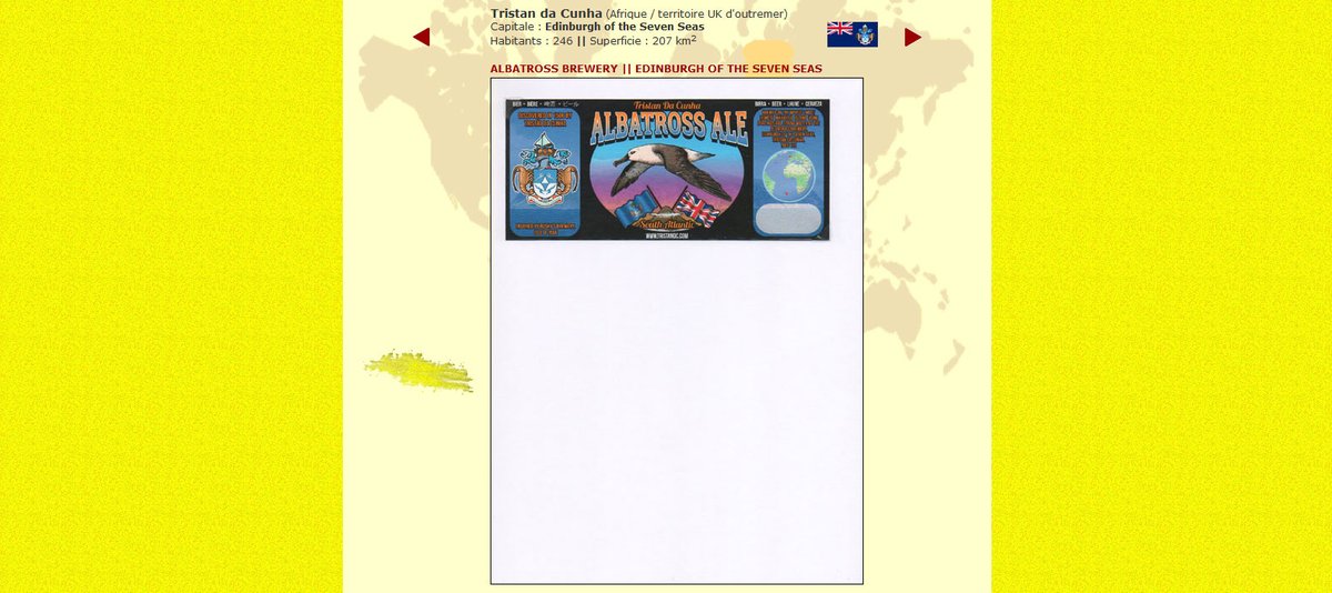 Etiquette de Tristan da Cunha (île perdue au milieu de l'Atlantique Sud) 

beuhbababeercollection.com/bierpage/monde… 
#bbC #bière #étiquettes #beer #labels #collection #brasserie #brewery #africa #atlantiquesud #albatros #edinburghofthesevenseas #tristandacunha #saintehelene #uk #overseas