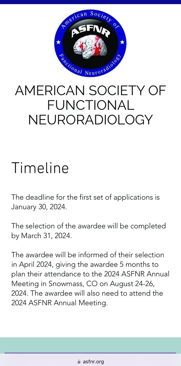 theASFNR's tweet photo. The deadline for the first set of applications is January 30, 2024, so don’t delay, apply today!
⏲️⌚️⏰
https://t.co/jKxrJnQrqh
🕰️⏱️⏳
#NeuroRadiology #WomenInRadiology #Radiology #RadEq
#ASFNR24 #ASFNR25 https://t.co/MUeDNtaO3L