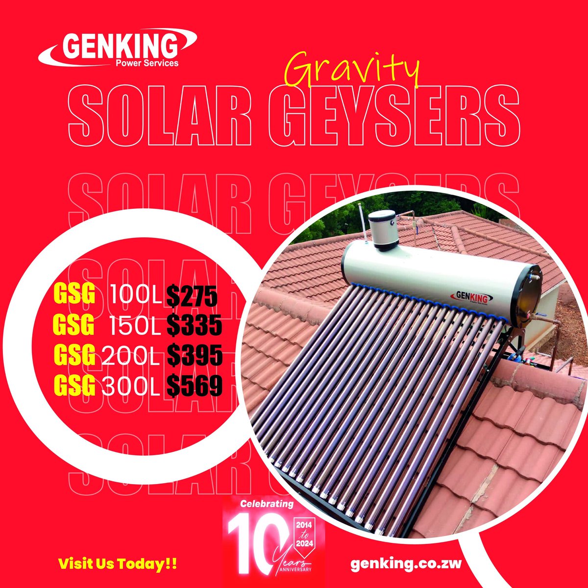 Available in stock are high quality Solar Geysers backed by a 5 year warranty .Sizes from 100-300L. Can pay for itself in 2-3 Solar Geysers are the future Visit us for these & more solar deals! Graniteside 90 Kelvin South 08644219566, 0774443500, 0242749498 Avondale Shop…