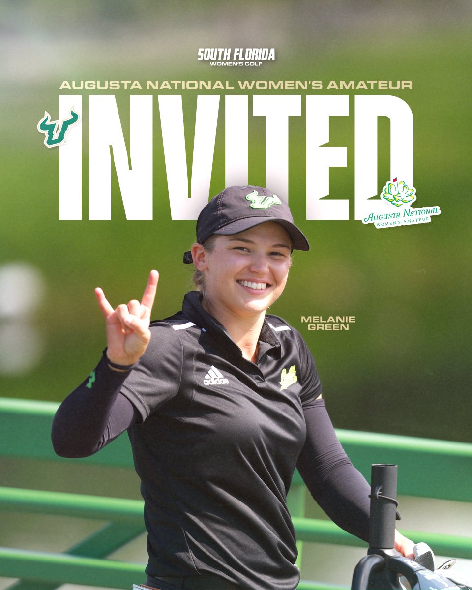 What an honor!

<a href="/melaniegreenusf/">Melanie Green</a> is heading to the home of the Green Jacket to play in the Augusta National Women's Amateur on April 3-6.

#HornsUp 🤘 #TheUprising