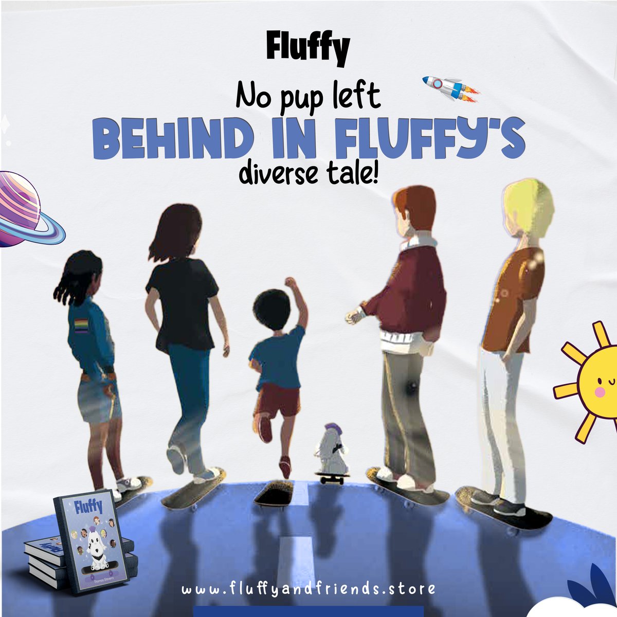 Every pup has a place! Come along for the ride in 'Fluffy'! fluffyandfriends.store #Fluffy #ThomasStevens #FluffyAndFriends #inclusivity #inclusivitymatters #diversity #diversityandinclusion #booksbooksbooks #ilovebooks #bookish #booknerd #booktwt #writerslift