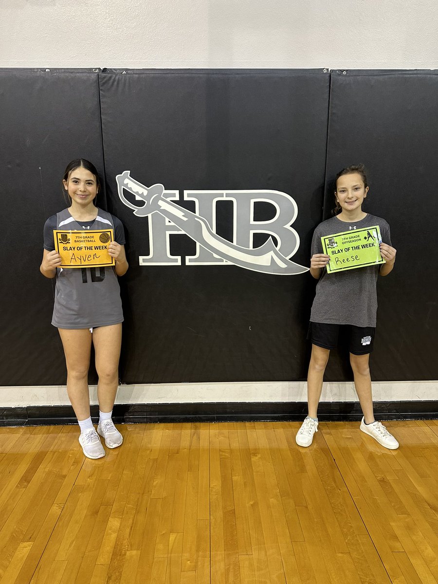 Huge shoutout to our 7th grade Slays of the Week! 

Basketball : Ayven
Offseason : Reese