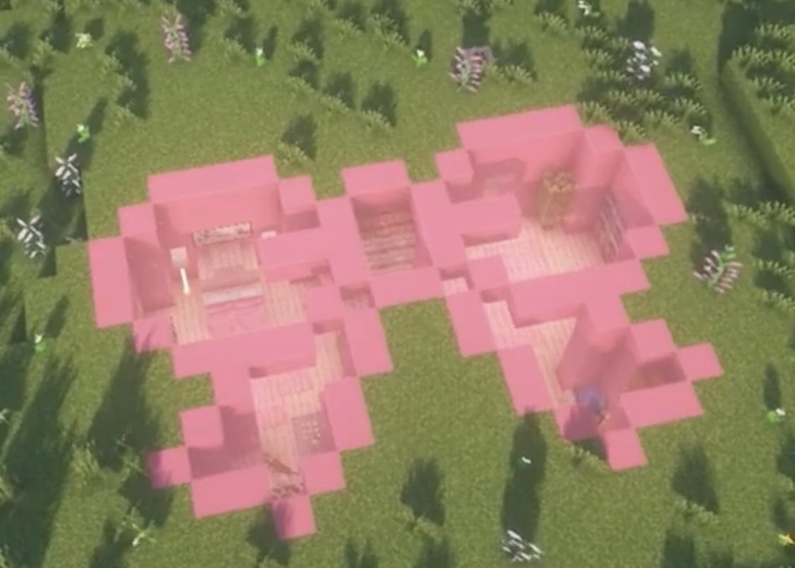 piinkimi_'s tweet photo. minecraft bowknot underground house https://t.co/qDUi5ao4kV