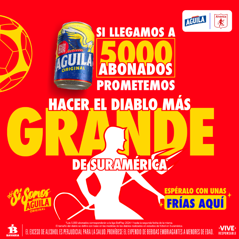 CervezaAguila's tweet photo. ¡Les prometemos el diablo😈 más GRANDE de Suramérica!
