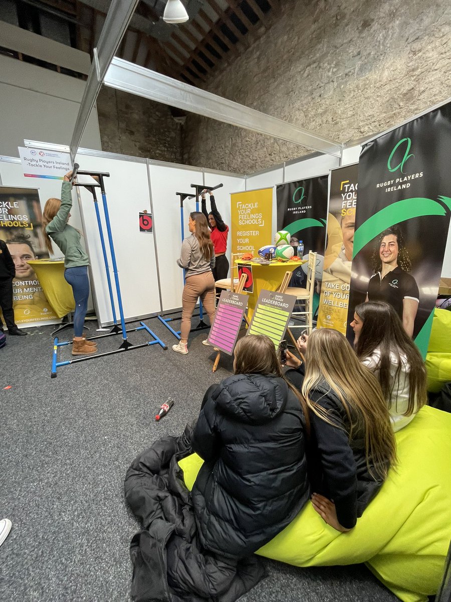 SCY-Lab members @Anna_mchale_ and @Jade_Gill_ had a fantastic day at the @BTYSTE working with collaborators @TYFIreland. If you’re attending tomorrow, make sure to call over and try the hang tough challenge! #BTYSTE2024 #TYFSchools