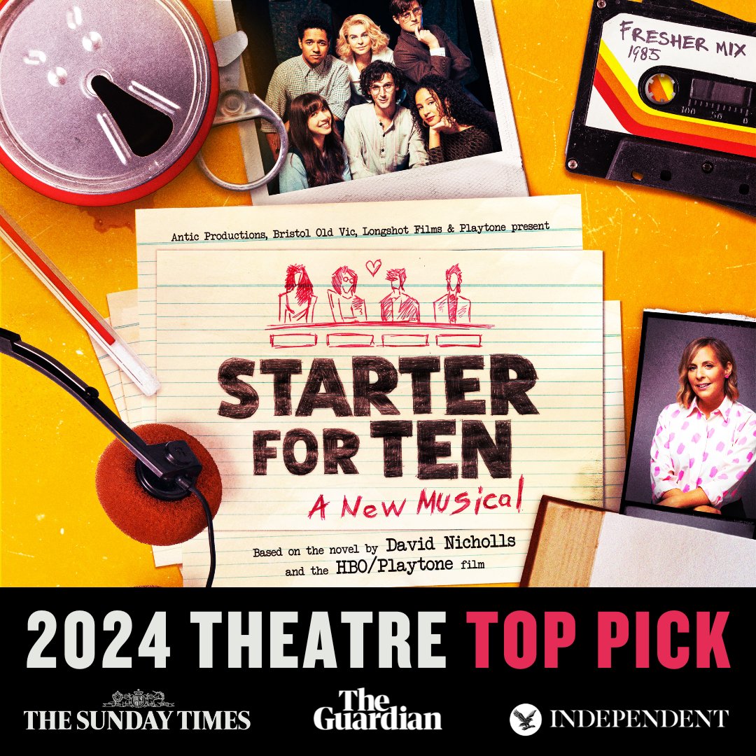 #StarterForTen is one of the top shows you don't want to miss in 2024 according to @guardian, @Independent, @TheStage , AND @thetimes! Exciting stuff, right?! @anticprod @starterfortenmu 🗓️ 29 Feb – 30 Mar '24 📍 BOV Theatre 🎟 From £10 (+ concessions) 📖 by @DavidNWriter