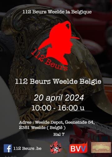 Noteer alvast in Uw agenda de 3e Internationale 112 Beurs.BE zal worden gehouden op zaterdag 20 april 2024
Inschrijving standhouders via 
112beurs@brandweerdepot.be