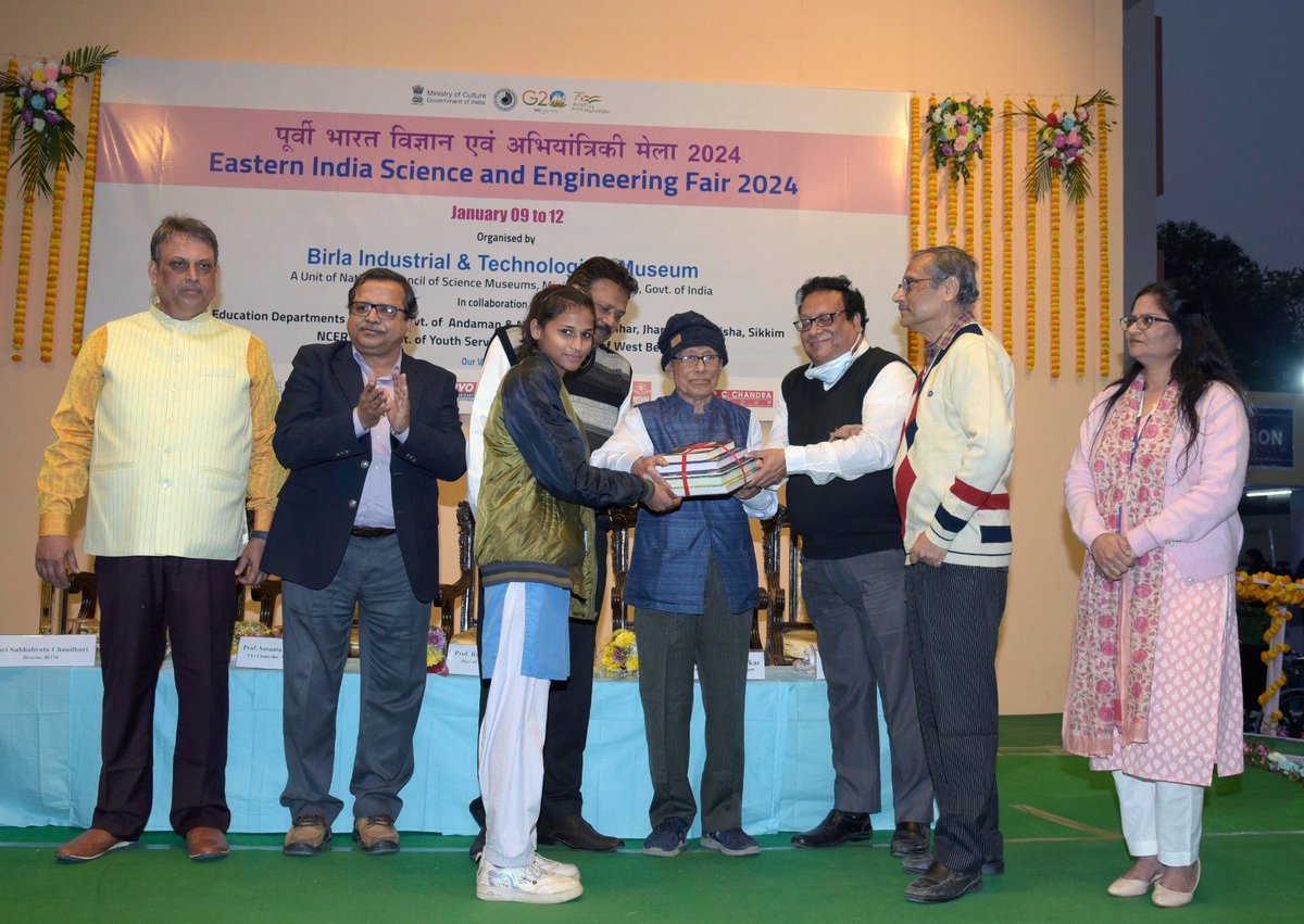 BITMKolkata's tweet image. Moments from the Valedictory Session of Eastern India #ScienceFair and Science &amp;amp; #EngineeringFair 2024 - at @BITMKolkata , a Unit of @ncsmgoi , @MinOfCultureGoI - on January 12, 2024.

#AzadikaAmritMahotsav #EISF2024 #SEF2024