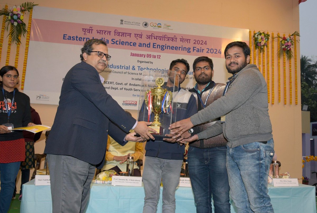 BITMKolkata's tweet image. Moments from the Valedictory Session of Eastern India #ScienceFair and Science &amp;amp; #EngineeringFair 2024 - at @BITMKolkata , a Unit of @ncsmgoi , @MinOfCultureGoI - on January 12, 2024.

#AzadikaAmritMahotsav #EISF2024 #SEF2024