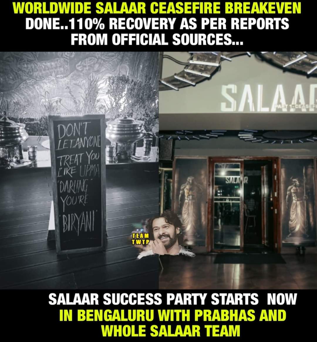 Prasanth2723's tweet photo. The Party Begins 🥳💥🔥

#Prabhas #Salaar #SalaarCeaseFire
#SalaarSuccessCelebrations https://t.co/uWzOpoM6u0