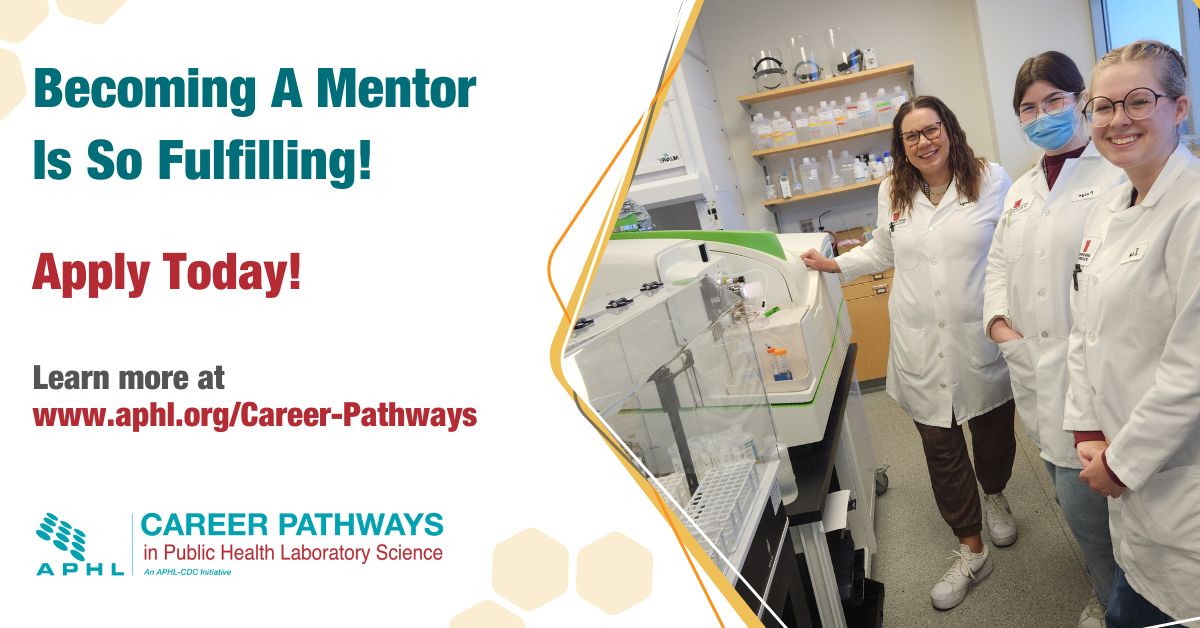 Becoming a mentor through the Public Health Laboratory Internship Program is rewarding for everyone! Public health laboratories receive support to complete their projects and interns gain hands-on experience to accelerate their careers. Apply today at aphl.org/career-pathways