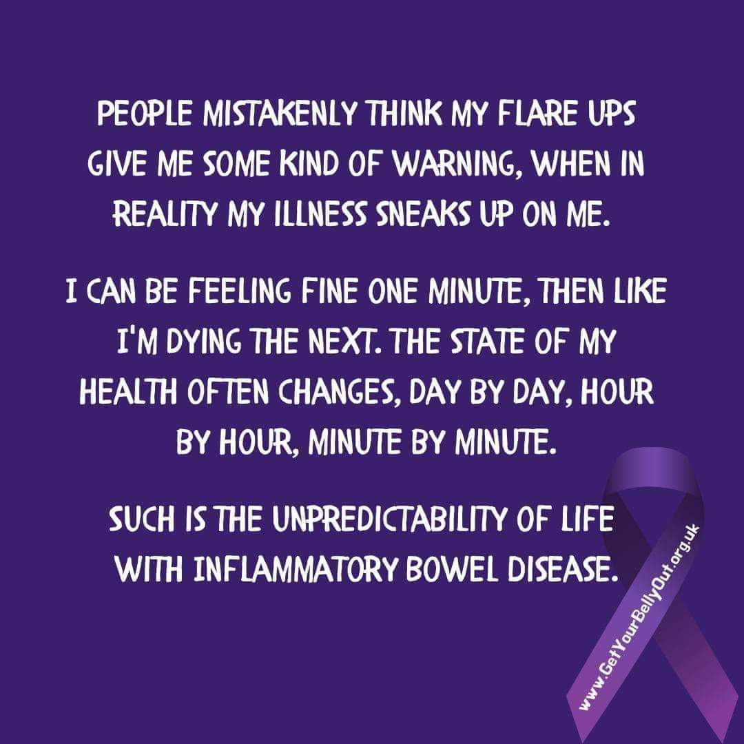 GetYourBellyOut's tweet photo. Leave a 💜 if you agree...
#Crohns #Colitis #IBD #GetYourBellyOut https://t.co/LqeE6qu5DZ