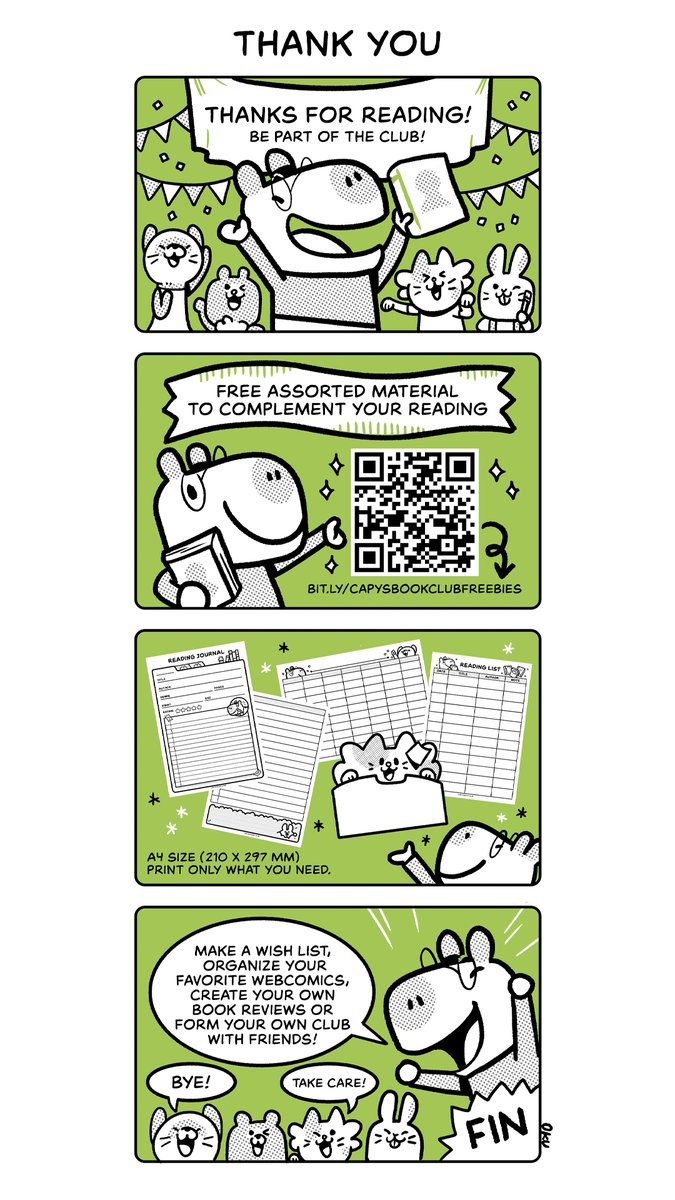 okuworks's tweet photo. Thank you for reading Capy's Book Club! + FREEBIE 🥳 Download free material to complement your reading https://t.co/IB34QMLEat Print only what you need :3 Organize your favorite webcomics, make a wish list, create your own book reviews or form your club with friends! (>w<)/ https://t.co/ZNe9v4DAb3