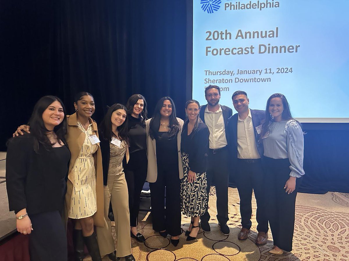Teagray2018's tweet photo. I enjoyed attending the @CFAPHL 20th Annual Forecast Dinner with my colleagues at @GregoryFCA. The panelist offered such interesting predictions on AI, Bitcoin, Fed policy, and elections in 2024. Thank you all for sharing! https://t.co/nwiCOyUGHt