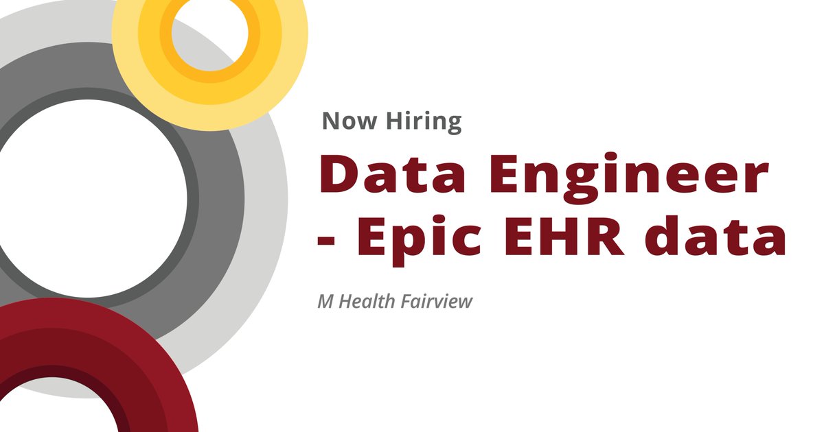Are you interested in analyzing data and working with Epic software? @MHealthFairview is looking for a data engineer to help maintain, implement, and build architecture for their data environment. Learn more and apply ⬇️ external-fairview.icims.com/jobs/123716/da…