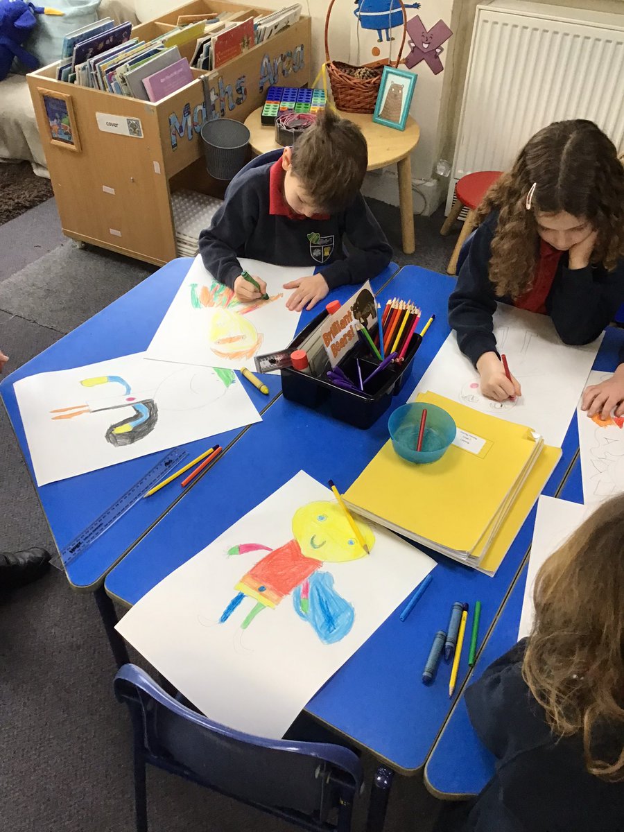 Class2elves's tweet photo. We have been busy this week designing our own Superhero’s with superhero powers. We then wrote descriptions about them. ⭐️ #elvingtonart #elvingtonliteracy https://t.co/1l0DEiDBmY