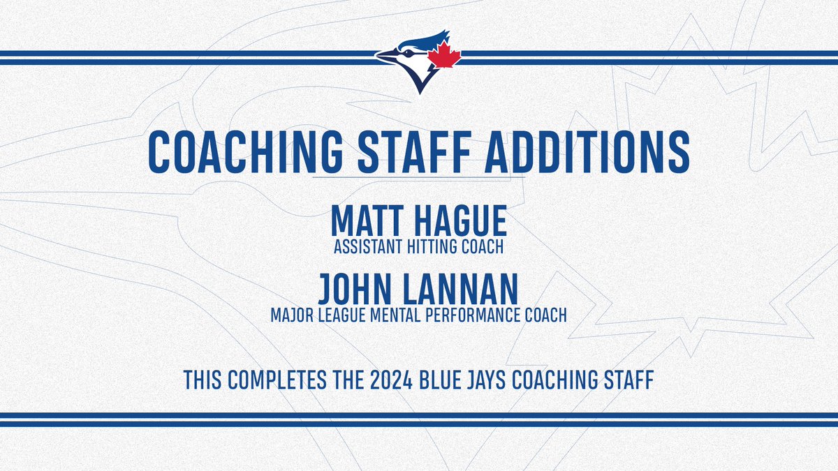 OFFICIAL: Our 2024 Major League Coaching Staff additions.