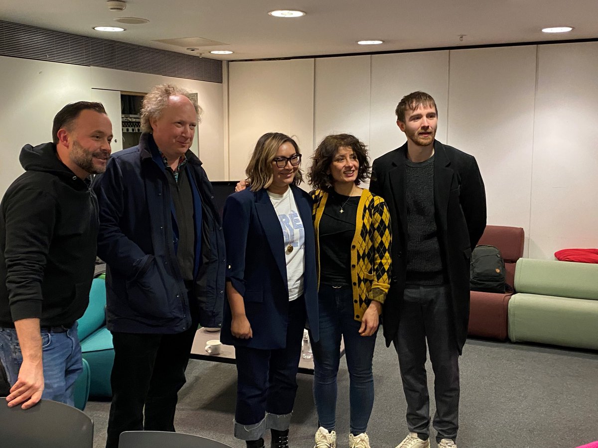 It's our series premiere on @BBCRadio4 in 30 mins! Feat @ZaltzCricket With @Iansmithcomedy @GeoffNorcott @ShappiKhorsandi & @ayeshahazarika (seen here posing for adoring fans) Written by @ZaltzCricket With additional material from @MikeShephard @cody_dahler @JGebbie