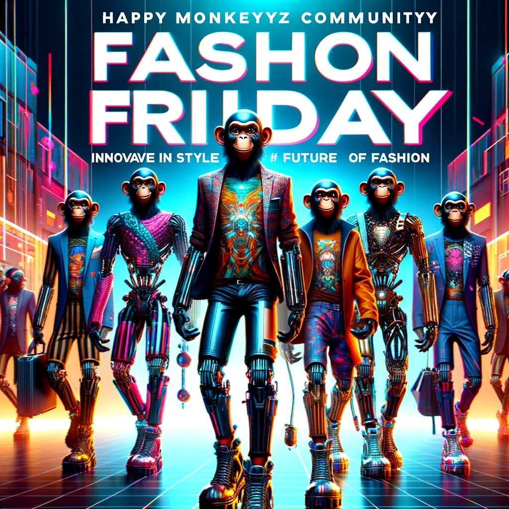 MechMonkeyz's tweet photo. ๐ Happy #FashionFriday, Monkeyz Community! As we embrace the second Friday of the year, let's keep pushing the boundaries of style and innovation. ๐๐
Your passion is our inspiration as we redefine fashion, one NFT at a time! ๐ฅ #MechanicalMonkeyz #InnovateInStyle
๐ This year is all about taking bold steps and daring to dream.
Stay with us on this exciting journey as we unveil groundbreaking fashion wonders. #FutureOfFashion #MMZ2024