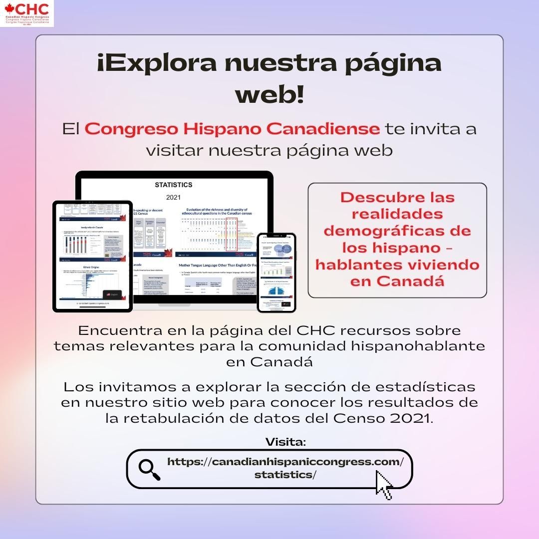 ¡¡El Congreso Hispano Canadiense te invita a visitar nuestra página web!! 🇨🇦💻🎉#unmillonjuntos #CHC #1millonstrong #noticias #hispanxs #latinxs #news