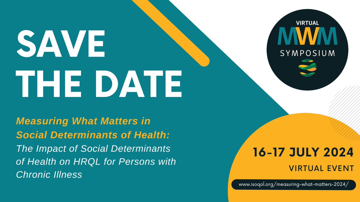 Save the date for Measuring What Matters 2024. More details to come soon! Preview the description at isoqol.org/measuring-what….
#MWMsymposium