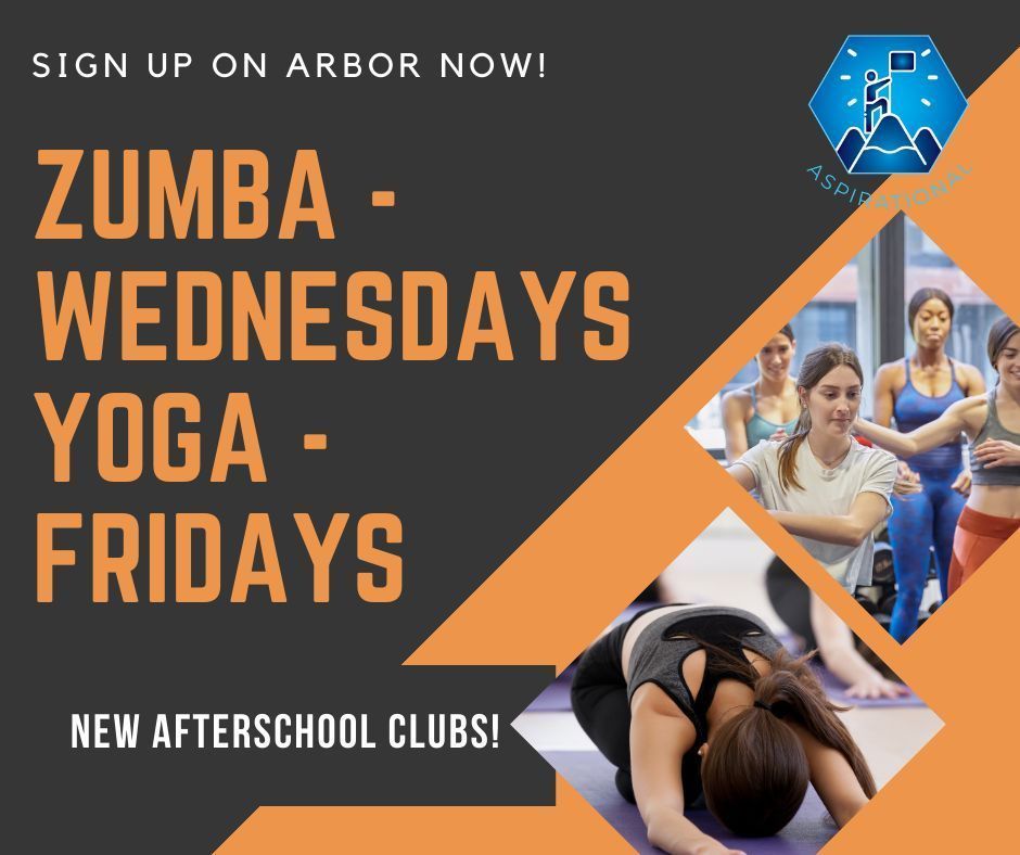 More New Clubs! WoW what a PE Team we have making all these fantastic opportunities for students - so diverse, there's something for everyone! Zumba to start from 21st Feb. Yoga to start next Friday 26th Jan. Sign up on Arbor now. #twytgsdna #extracurricular #zumba #yoga