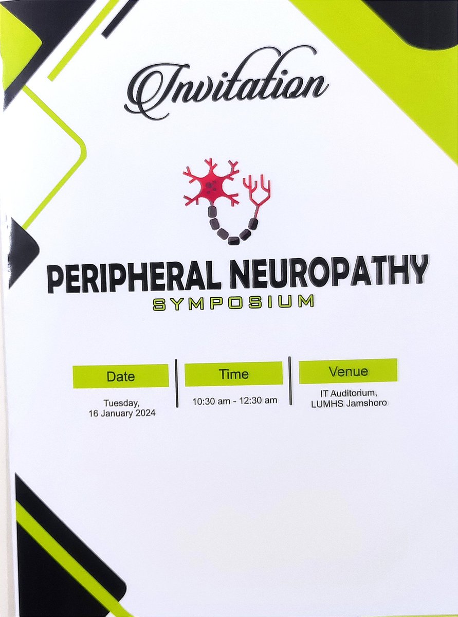 AlimuslimL's tweet photo. Peripheral Neuropathy Symposium
inshAllah #16-1-2024
#LUMHS JAMSHORO https://t.co/65LJB8z7JK