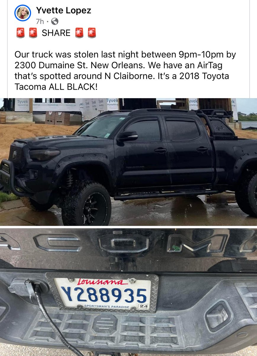 PLEASE RT!!! NOLA ‼️ if you see this truck please msg me!! My bro in laws truck was stolen last night !!! This city is pure disgust <a href="/FOX8NOLA/">FOX 8 New Orleans</a> <a href="/NOLAnews/">NOLA.com</a>