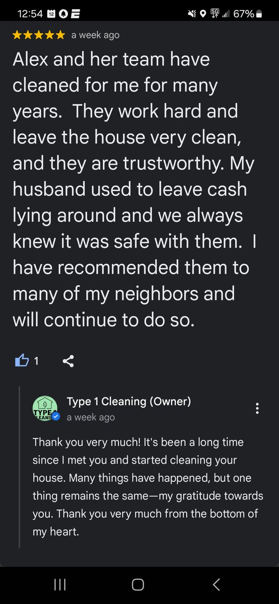 Type1Cleaning's tweet photo. We love our clients. This journey would not be possible without all your support. Thank you! https://t.co/tNIqOKs7WO