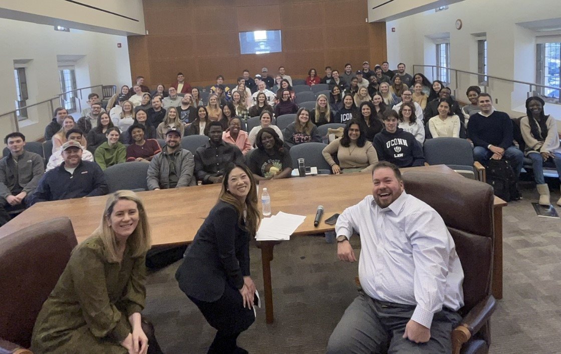 Ashley Binetti Armstrong (@ashleybinetti) on Twitter photo Thank you, panelists, for sharing your experience with my Negotiation students--helping them bridge theory & practice, hearing about what negotiating looks like in the "real world."
Allison P. Dearington of <a href="/JacksonLewisPC/">Jackson Lewis P.C.</a>, &
Prof. <a href="/casey_faucon/">Casey Faucon</a> & Prof. Alex West of <a href="/UConnLaw/">UConn School of Law</a> Thank you, panelists, for sharing your experience with my Negotiation students--helping them bridge theory & practice, hearing about what negotiating looks like in the "real world."
Allison P. Dearington of <a href="/JacksonLewisPC/">Jackson Lewis P.C.</a>, &
Prof. <a href="/casey_faucon/">Casey Faucon</a> & Prof. Alex West of <a href="/UConnLaw/">UConn School of Law</a>