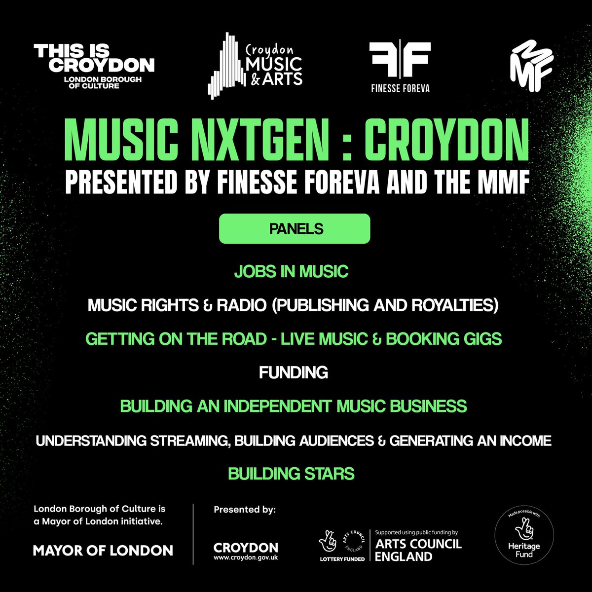 SPEAKER ANNOUNCEMENT 🚨🚨

MUSIC NXTGEN : CROYDON 

Panels will be from 11am - 5pm (early admission is highly recommended)

Link To Free Tickets In The Bio🔗