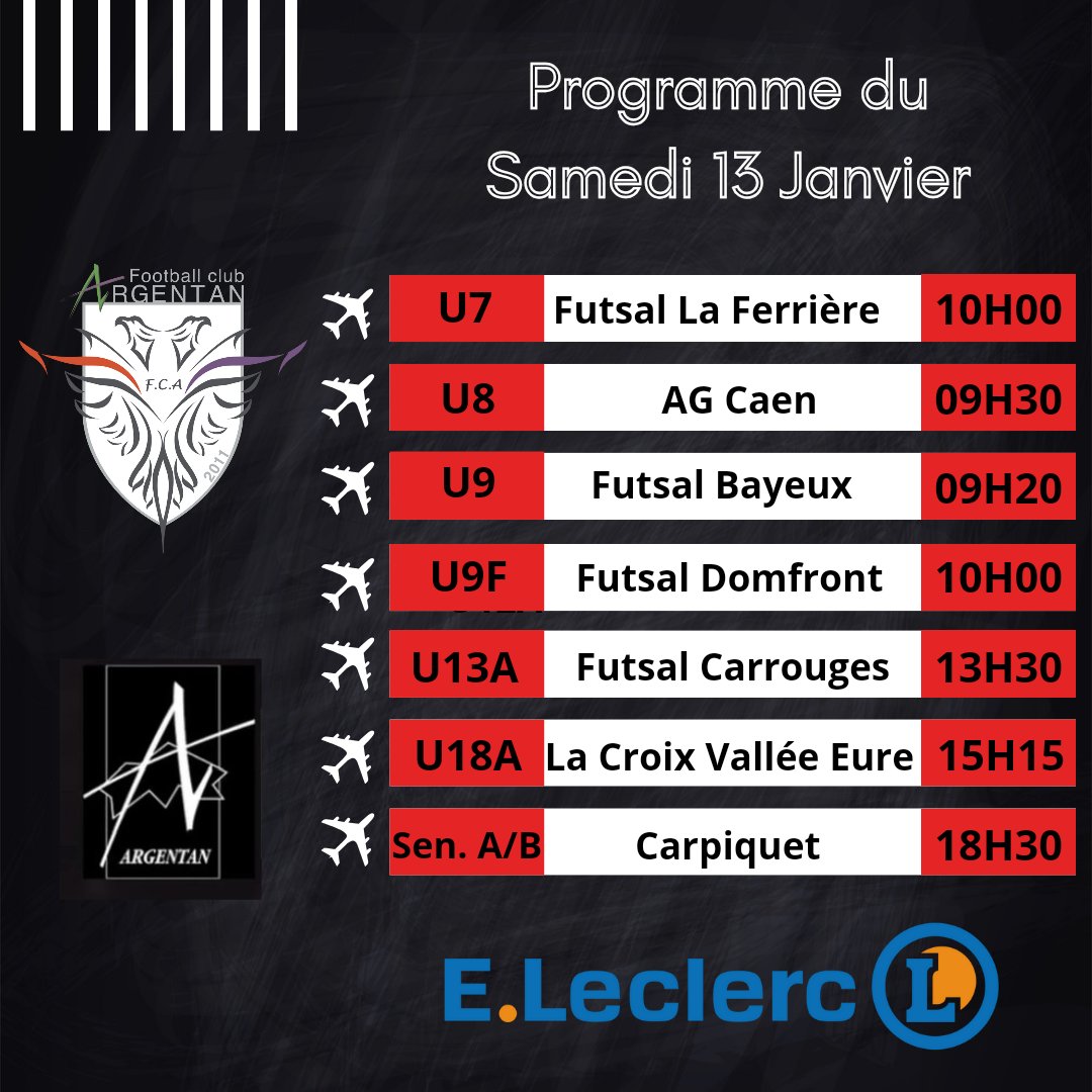 Voici le programme de nos équipes pour le Samedi 13 Janvier 🖤🤍

ℹ️ Retrouvez demain sur nos réseaux sociaux, le mot du coach des U18A Timothe Dallet avant le match face à <a href="/lcvef/">LCVEF</a> ainsi que le programme du dimanche 14 Janvier !
