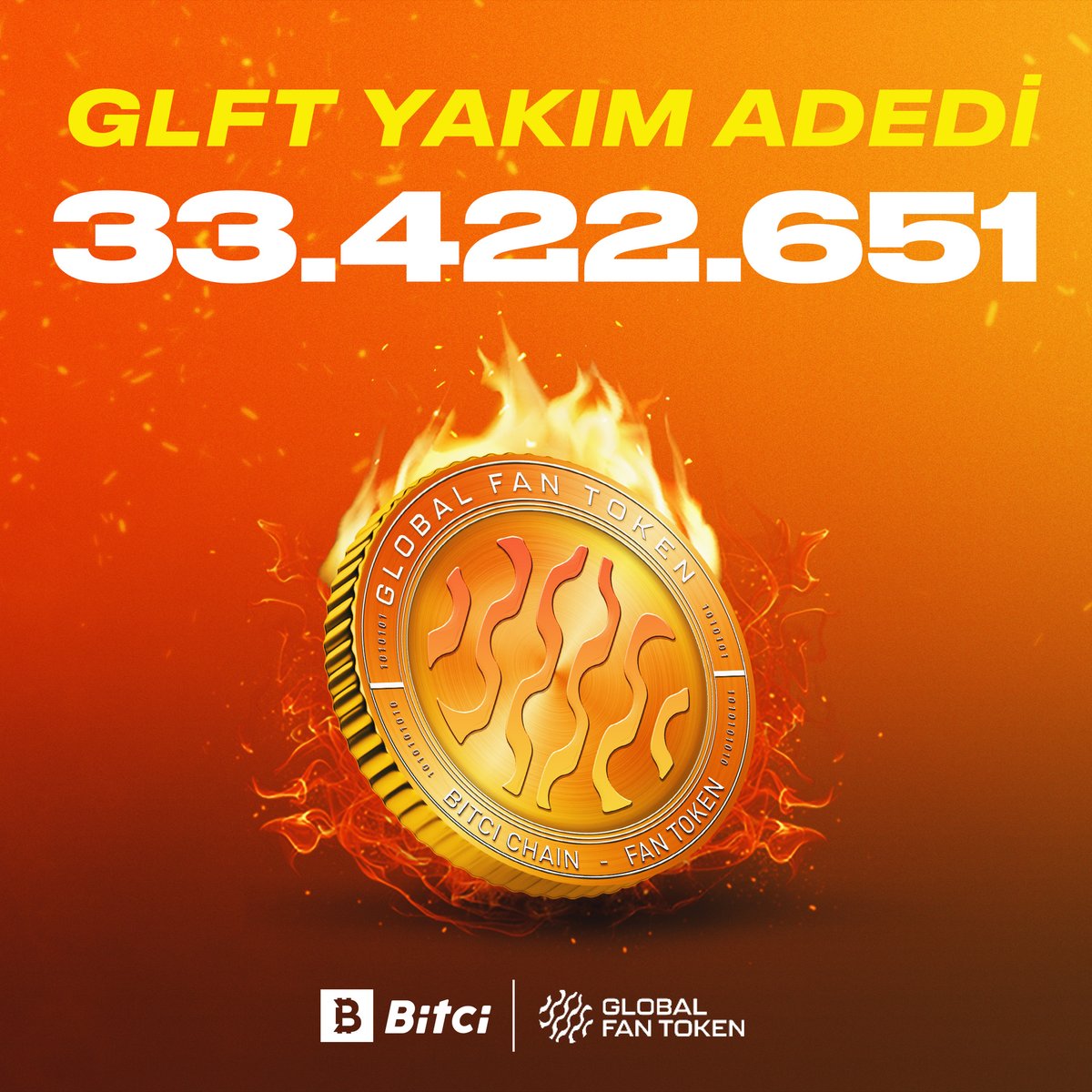 Bitci_FanToken's tweet photo. GLFT Aralık ayı Utility'lerinden olan 33.422.651 adet $GLFT yakımı gerçekleşiyor! 🔥
⚠️ GLFT yakımları ilerleyen süreçlerde üç ayda bir gerçekleştirilecektir.
#GlobalFanToken #Bitci https://t.co/KtC2SllG6D