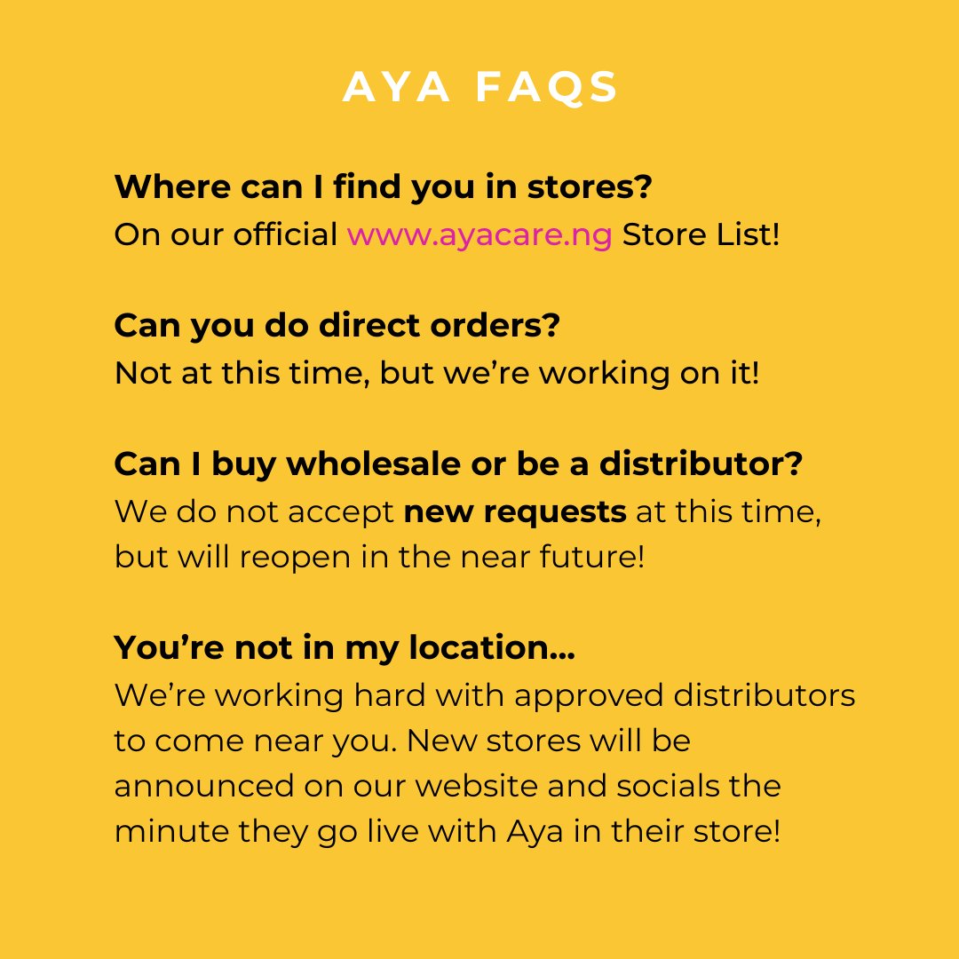 ayacareng's tweet photo. Aya FAQs 💛 For more, please visit https://t.co/sMbDGDVNLg. https://t.co/YJad8s6Ac2