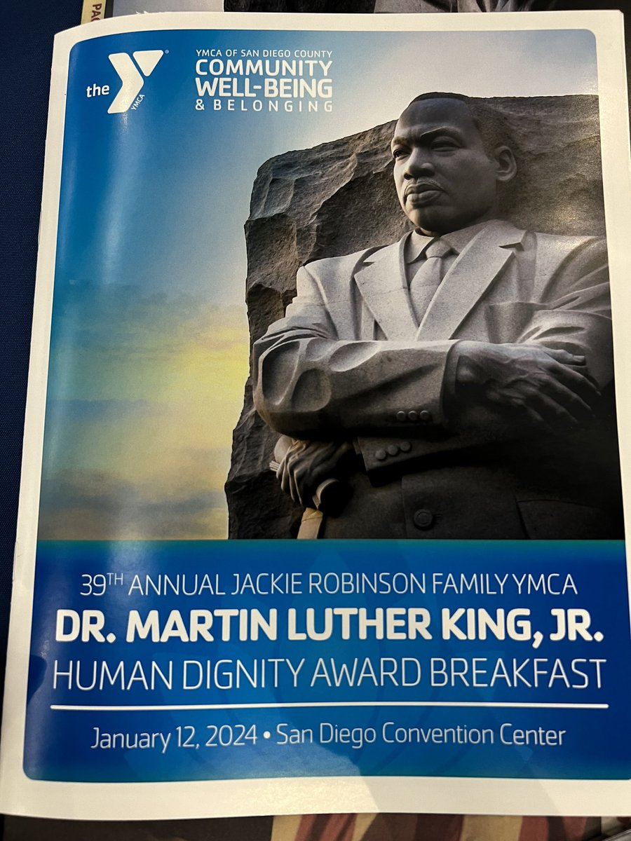 I attended the 39th Annual Jackie Robinson Family YMCA’s Dr. Martin Luther King Jr. Human Dignity Awards Breakfast, celebrating Dr. King’s legacy & honoring community pillars Dr. Cecil Steppe and Dr. Kathleen Harmon! Congrats & thanks to the fantastic team at the @YMCASanDiego!