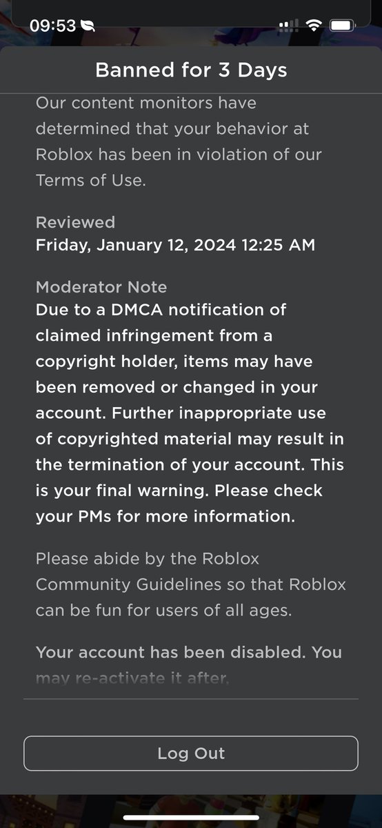 I've woken up this morning to a notice that a DMCA strike has been assigned to my account, and I potentially can be terminated if this is infringed once more. The titles of some of my clothing is warranting these notices. RTs appreciated!!
#Roblox #RobloxDev