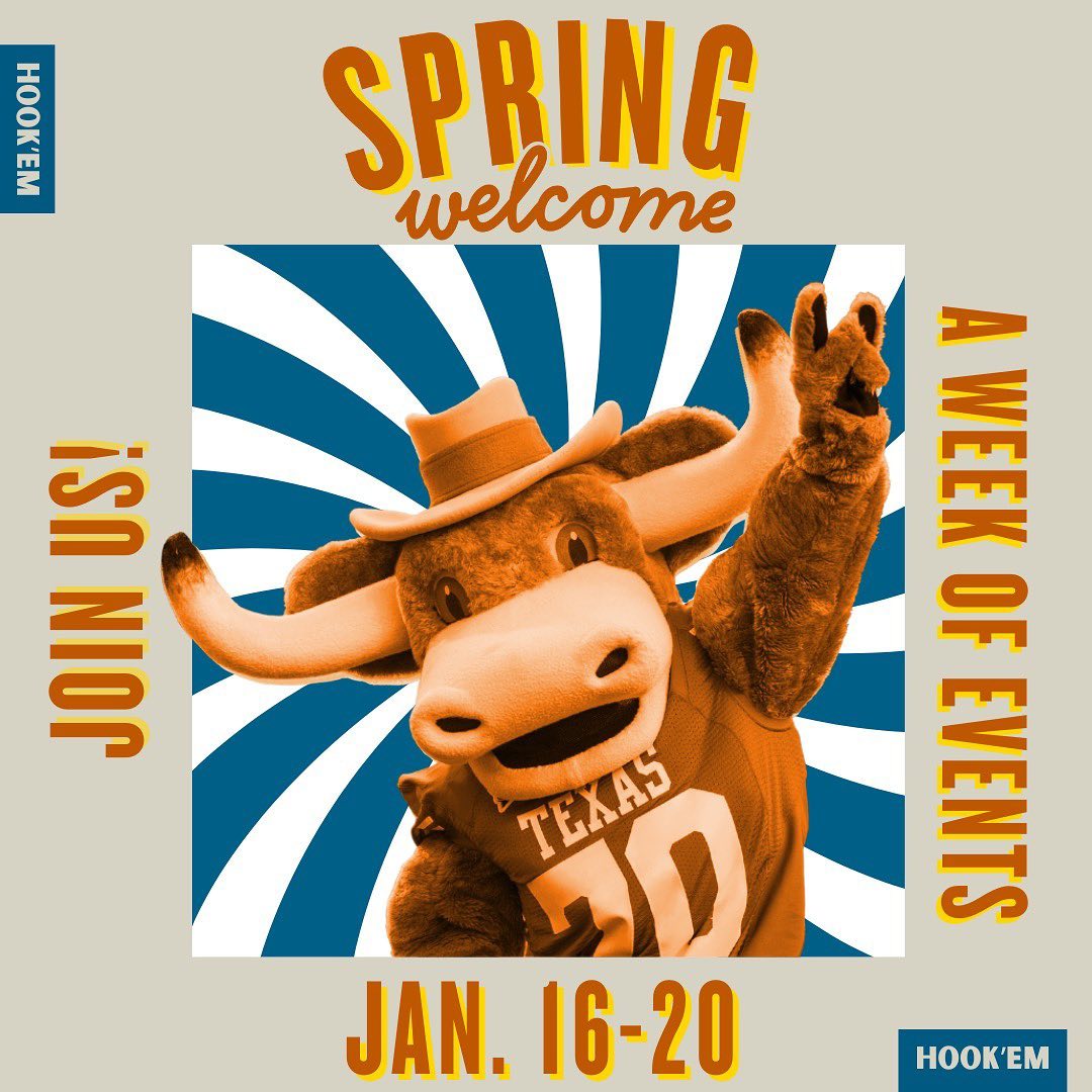 UTDoS's tweet photo. Who’s ready to start the first week of classes with some FREE goodies? 🙌

Join us for our Leading Longhorns #SpringWelcome event on Wednesday, Jan. 17, 11 a.m.-1 p.m. in the WCP (2.122). See thread below for details: https://t.co/89KprFNYKw