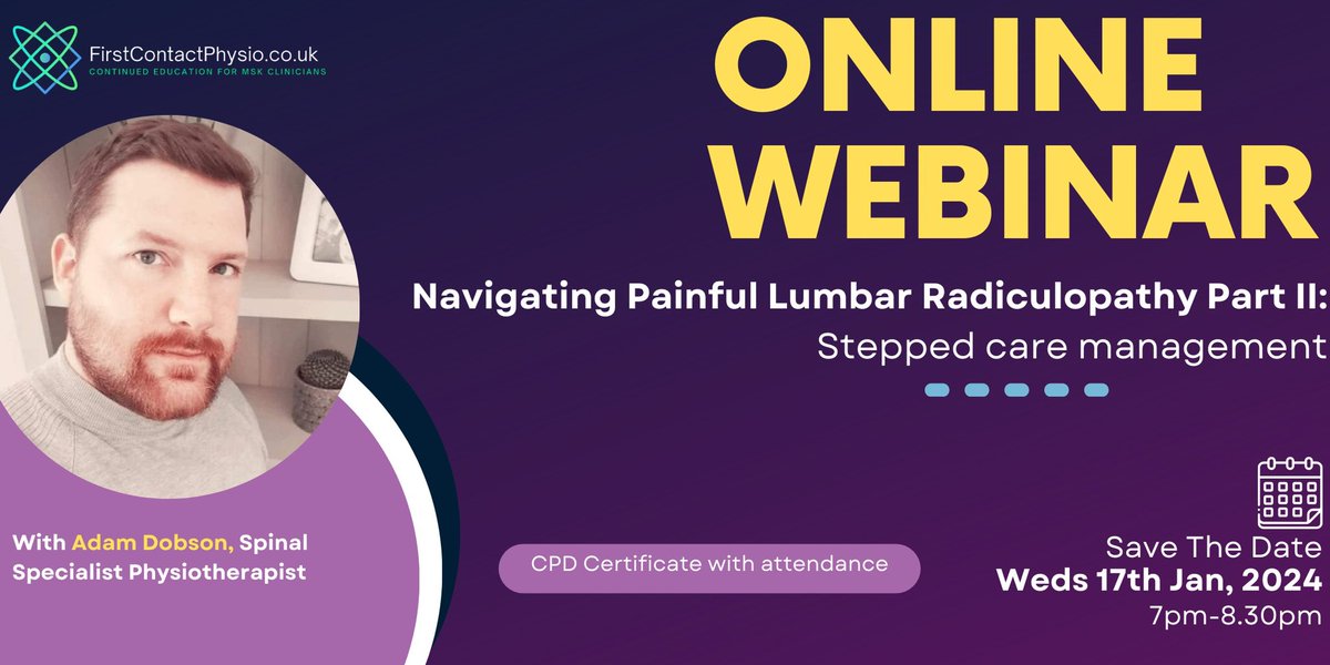 Primary Care MSK (@primarycaremsk) on Twitter photo Ready to level up your clinical practice? ‼️
Less than 1 week to go until <a href="/adamdobson123/">Adam Dobson</a> shares his expertise on managing painful Lumbar Radiculopathy 👨🏫
If you work in primary care, or deal with these patients in clinic… whether you’re an FCP, GP or other healthcare Ready to level up your clinical practice? ‼️
Less than 1 week to go until <a href="/adamdobson123/">Adam Dobson</a> shares his expertise on managing painful Lumbar Radiculopathy 👨🏫
If you work in primary care, or deal with these patients in clinic… whether you’re an FCP, GP or other healthcare